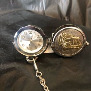 Rig Mack truck pocket watch Quartz, stainless steel made by MZ Berger - needs ba